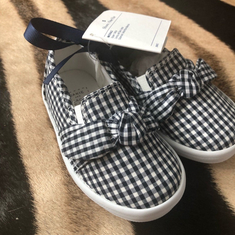 NWT Janie & Jack Girls Slip on Gingham Shoe